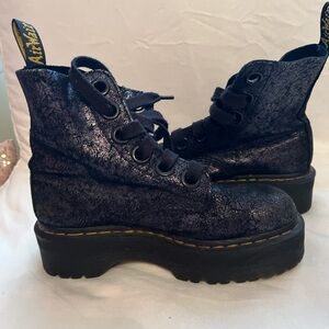 Dr. Marten Molly platform metallic boots size 7
